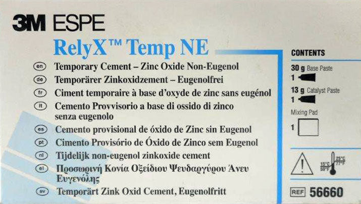3M ESPE 56660 RelyX Temp NE NonEugenol Temporary Zinc Oxide Cement Base & Catalyst 3M ESPE 56660 RelyX Temp NE NonEugenol Temporary Zinc Oxide Cement Base & Catalyst